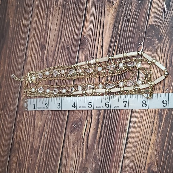 WHBM GOLD TONE FIVE STRAND TIERED NECKLACE - Picture 8 of 8